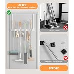 Broom Holder Over The Door with Hooks -304 Stainless Steel (White) - Image 3
