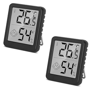 PAIRIER Hygrometer, binnenthermometer, mini-lcd digitale thermometer, kamerthermometer, temperatuurmonitor en vochtigheidsmeter voor thuis, kantoor, broeikas, wijnkelder