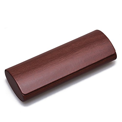 Eysee Funda Rígida para Gafas de Madera Original para Gafas de Lectura Outdoor Adultos y niños, Madera, Mode 2 Dunkel Braun, Größe: 16,5cm X...