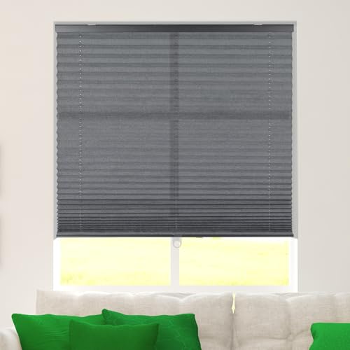 CALYX INTERIORS Pleated Fabric Window Shade, Light Filtering, Cordless, 29