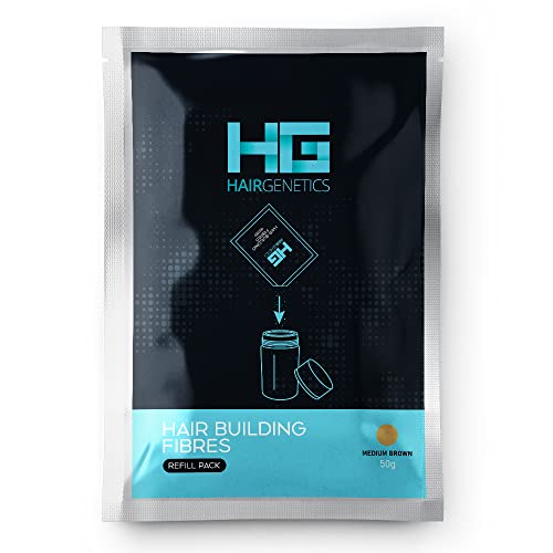 Hair Genetics Advanced Hair Building Fibres Grand Recharge 50g (Brun Moyen) Cover