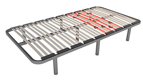 La Web Del Colchon Somier Con Patas Multiláminas Regulador 105 X 200 X 5 Cm Base De Cama Adaptable Con Reguladores De Firmeza, 7 Patas Incluidas