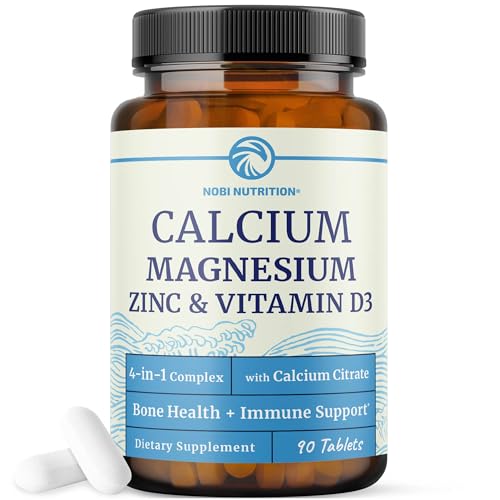Image of Calcium Magnesium Zinc D3 Supplement | Strong Bones, Healthy Teeth & Immune Support | Calcium Citrate Magnesium and Zinc with Vitamin D3 | 4-in-1 Cal Mag Supplement | 90 Tablets (1 Month Supply)