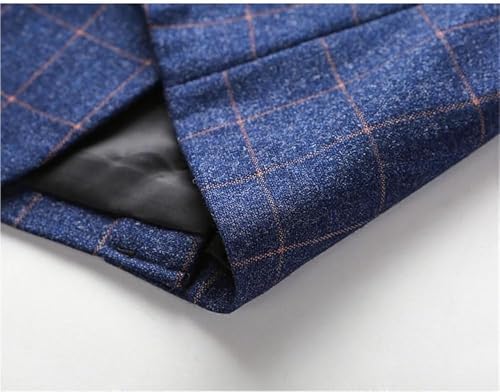 Men's Plaid Business Casual Jacket Classic Checked Wedding Dress Suit Notched Lapel Business Suit3