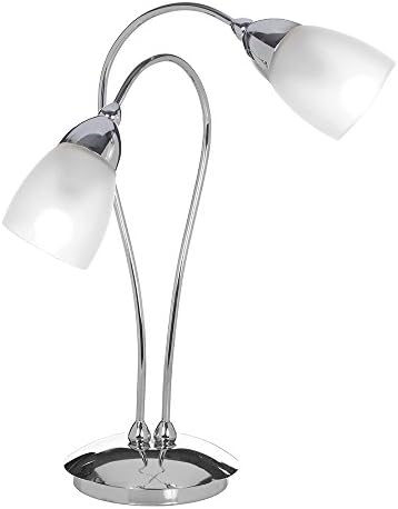 K LIVING Cygnus Silver Chrome 2 Light Table Lamp