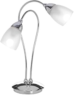 K LIVING Cygnus Silver Chrome 2 Light Table Lamp