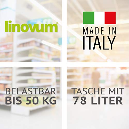 Einkaufstrolley XL Himy Einkaufsroller in grau mit 78L - Trolli Handwagen mit leisen Gummi Rädern bis 50kg inkl… – Bild 7