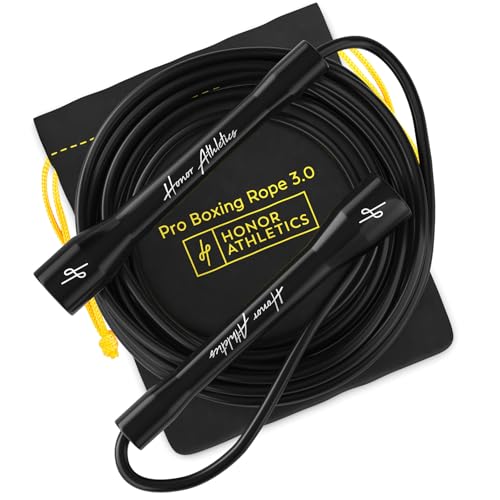 Honor Athletics | Pro Boxing Seil 3.0 | 5,3mm Springseil für Innen/Außen Anpassbar für Boxen | Ultra-Durabler, Nicht-Krümmender TPU-PVC-Mix | Springseil für Männer, Frauen & Boxer Honor Athletics | Pro Boxing Seil 3.0 | 5,3mm Springseil für Innen/Außen Anpassbar für Boxen | Ultra-Durabler, Nicht-Krümmender TPU-PVC-Mix | Springseil für Männer, Frauen & Boxer