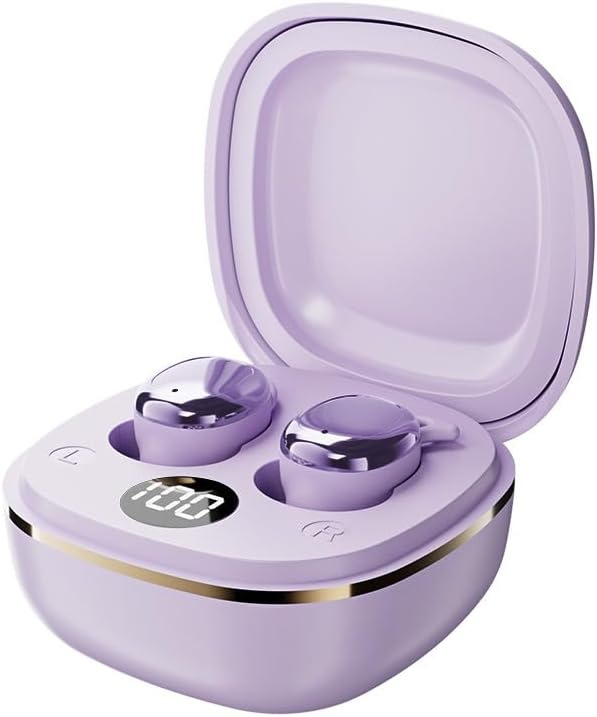 Sleep Earbuds Mini Wireless Bluetooth Headphones Small Earphone Comfortable Ear Buds LED Power Display for Sleeping Working Hiking Black