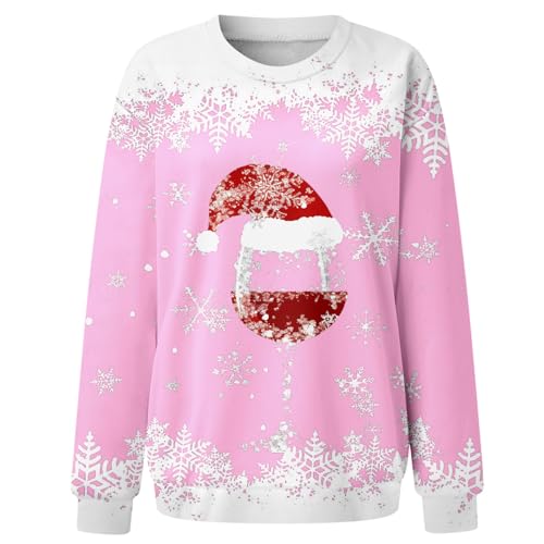 Sweat-shirt pour femmes imprimé pull ajusté manches longues taille s - 4