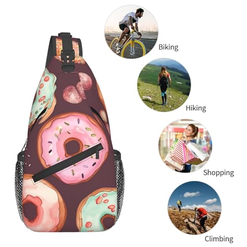 Bolso cruzado tipo sling Pretty Donuts Negro miniatura 6