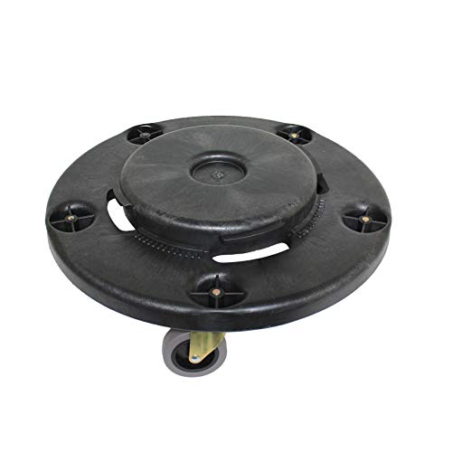 Thunder Group Excellante 5 Caster Trash Can Dollies, 18-Inch by 6-Inch, Black Plastic