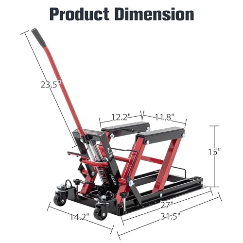 Mesa elevadora para motocicletas operada con el pie para reparar fallas de ATV 7