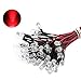 30 diodi LED pre-cablati da 3 mm, 3 V, colore rosso acceso.