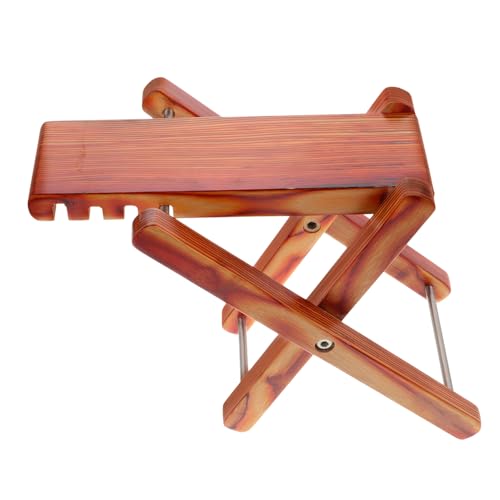 HEMOTON Bamboo Guitar Foot Stool Folding Foot Rest 4 Height Settings for Classical Folk Guitar Players