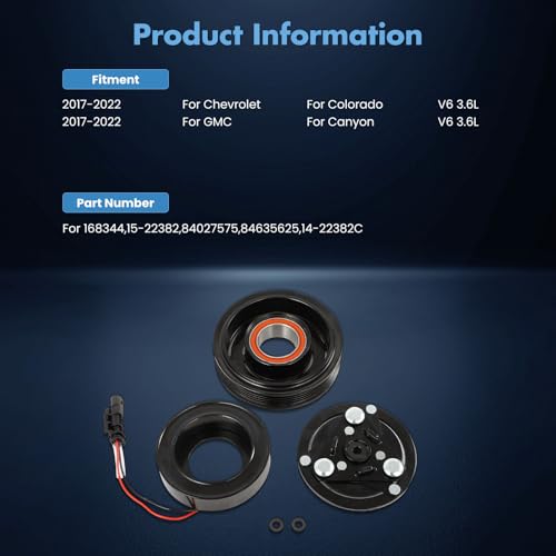 Image of ECCPP AC Compressor Clutch Kit for Chevrolet Colorado V6 3.6L 2017-2022