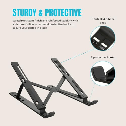 Soporte para Laptop Plegable de Metal Negro miniatura 6