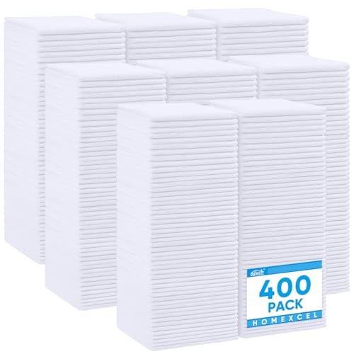 Image of HOMEXCEL White Microfiber Cleaning Cloth 400 Pack, Microfiber Towel for Cars, Lint Free, Scratch-Free, Highly Absorbent, and Cleaning Rags for House, Window and Glass, Cars, TV Screen 11.5 X11.5 inch