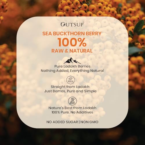 Image of Outsup Himalayan Sea Buckthorn Juice Concentrate 300ml | Cold-Pressed | No Added Sugar & No Extracts | Natural Vitamin C, Omega 3 6 7 9, Antioxidants | Immunity, Skin Glow & Gut Health Support - Pack of 1