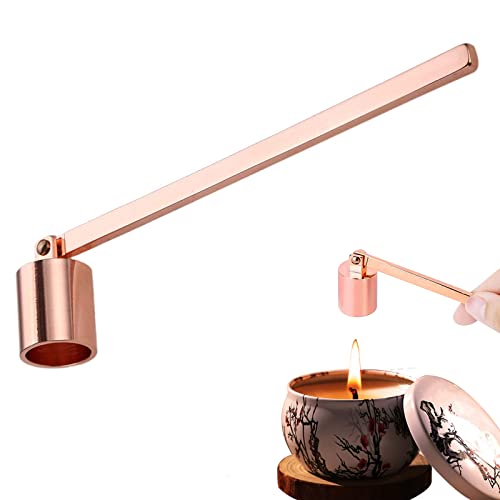 Apagador de velas, accesorio para extintor de velas con mango largo de acero inoxidable para la mayoría de velas (oro rosa)