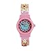 Baby Watch - Abc Ourson - Montre Fille - Quartz Pédagogique 3-6 ans - Cadran Bleu - Bracelet Plastique Rose