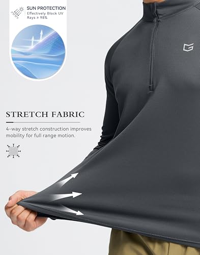 Image of G Gradual Men's Quarter Zip Pullover Running Athletic Shirts Long Sleeve | Lightweight, Quick Dry, Moisture Wicking, Sun Protection, 1 /4 Zip Golf Pullover for Men Workout, Gym, Hiking, Casual