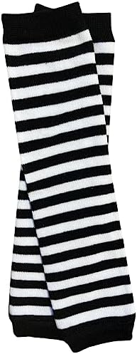 juDanzy Christmas and Halloween baby & toddler Leg Warmers for Girls & Boys in various styles (Black and White Stripe - One Size)