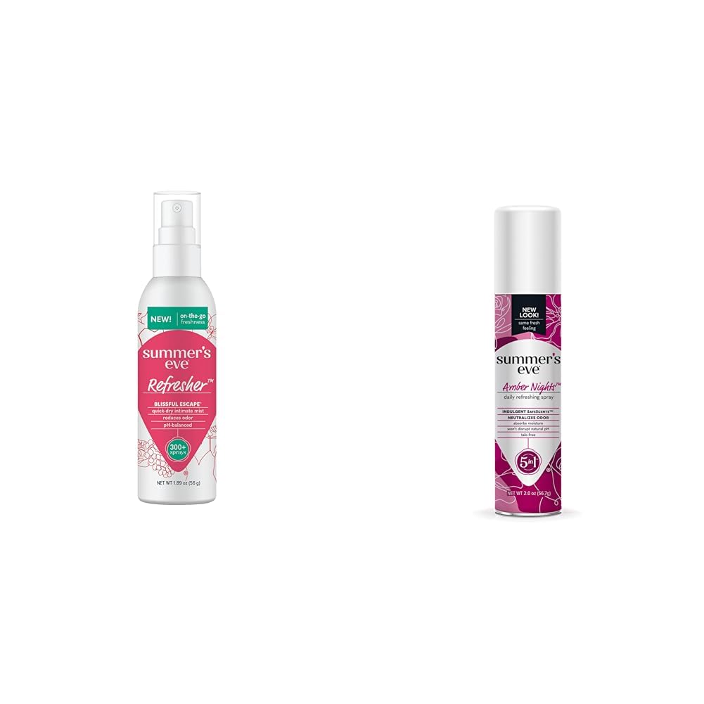 Summer's EveRefresher Mist Blissful Escape & Amber Nights Feminine Sprays, 1.89 Oz & 2 Oz