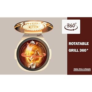 10 in 1 functions glass air fryer 8 qt large capacityrotating grill basket even heatingwhite gold and beige cream colorvisible windowexplosion proofwont burntno smell  urban country home decor