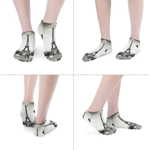 Paris Tower Ankle Socks Soft Breathable No Show Socks Comfortable Cotton Low Cut Casual Socks for Women Men 5 Pairs4
