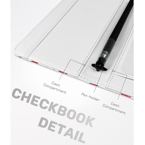 Image of Printed Checkbook Cover, RFID Blocking Checkbook, Stylish, Lightweight, Slim Durable, Multi-Functional Checkbook Holder for Personal and Business Checks (Cherry)