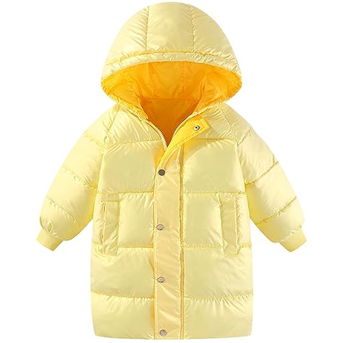 Boys Girls Winter Warm Puffer Jacket Kids Full Zip Long Sleeve Warm Down Jackets Coat with Hood