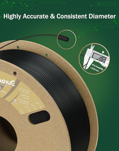 Image of DURAMIC 3D PLA Filament Basic for 3D Printer Neatly Wound Easy Printing | 3D Printing Filament 1.75mm, Dimensional Accuracy + /- 0.02 mm, Fit Most FDM 3D Printers 1KG PLA Black
