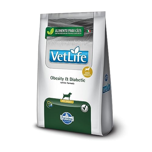 Vet Life Natural Obesity e Diabetic Ração para Cães Raça Mini 2kg