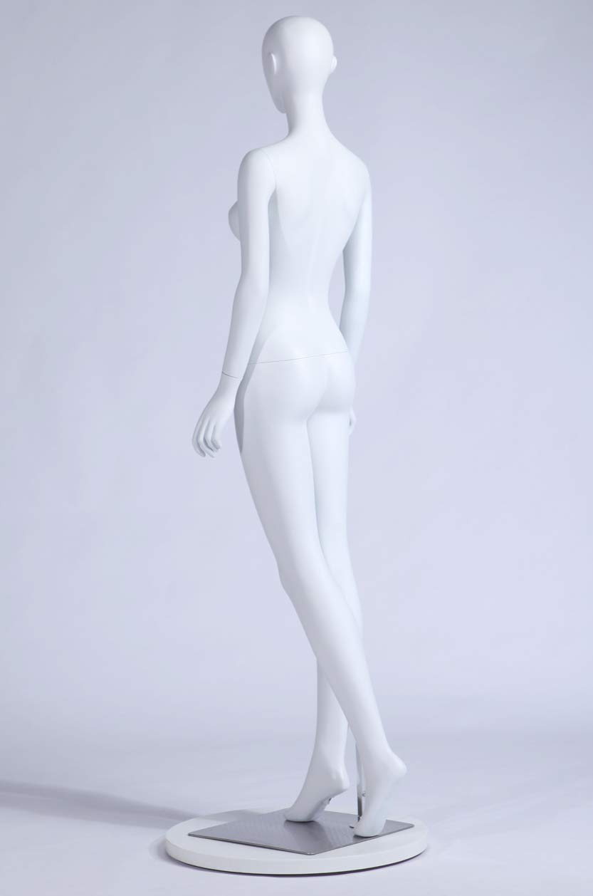 S-12 Donna Femminile Manichino Testa Astratta Nuovo Maschio Femmina Eurotondisplay bella astratta Bianco Opaco verniciato (S-12 Donna Femmina)