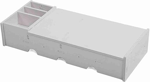 Keenso Desktop Riser with Storage Cases Wooden Computer Stand Home Office Organizer Shelf