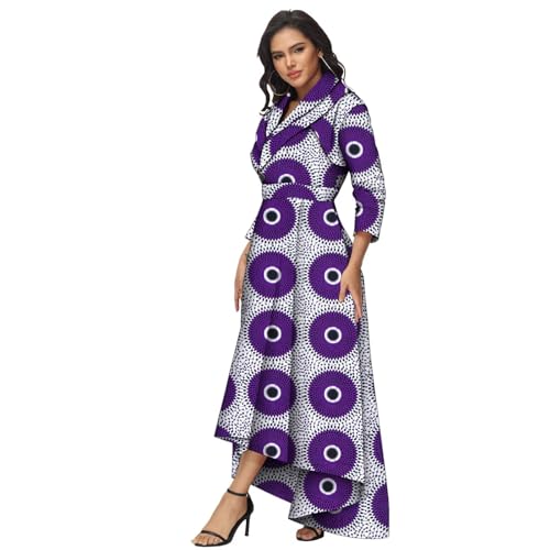 Image of African Dresses for Women A-line Floor-Length Dress Traditional Ankara Kente Print Evening Dress