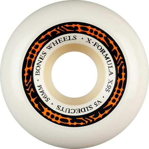 Bones Wheels X-Formula Sidecuts Skateboard Wheels, 56mm, 95A, V5 Sidecut