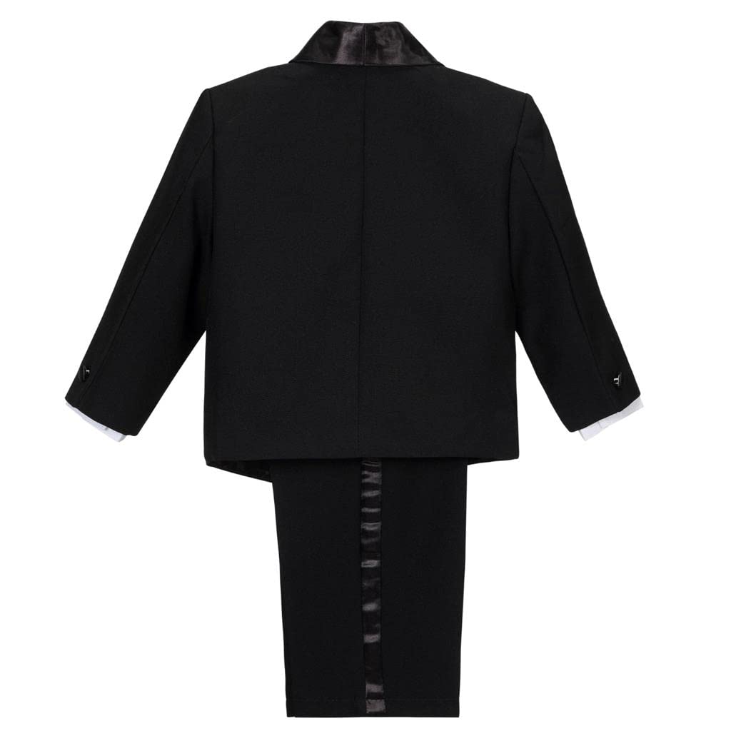Lito Angels Smoking Costumes et Vestons Bebe Enfant Garcon, Ensemble 5 Pièces Costard (Blazer, Gilet, Chemise, Noeud Papillon et Pantalon), Noir/Ivoire/Blanche