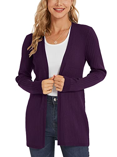 INKOFF Cardigan for Women Open Front Long Sleeve Knit Ribbed Sweater Slim Fit S-XXL