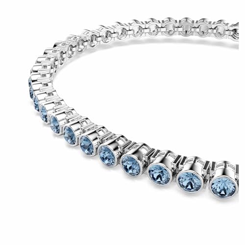 Swarovski Imber Emily Tennis bracelet, Round cut, Blue, Rhodium finish4