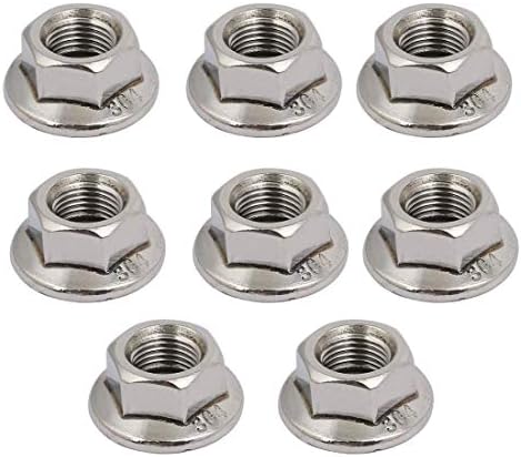 Liberty, 8 M10 x 1.25mm Pitch Metric fine Pitch 304 Stainless Steel Hexagonal Flange Nuts