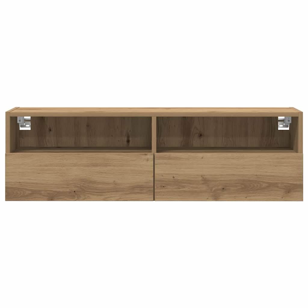 Générique Meuble TV Mural chêne Artisanal 100x30x30cm Bois d'ingénierie,Meubles, Meubles TV,862190
