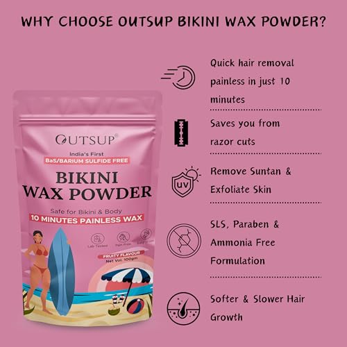 Image of Bikini Wax Powder for Women | Painless Herbal Hair Removal Powder for Women Bikini Area, Legs, Hands & Underarms with No Harmful Chemicals, No Irritation, No Skin Rashes