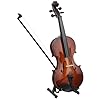 Oumefar Musical Instrument Model, Mini Viola Wooden Miniature Violin With Case, Tiny Viola Bow For Crafts & Gifts #5