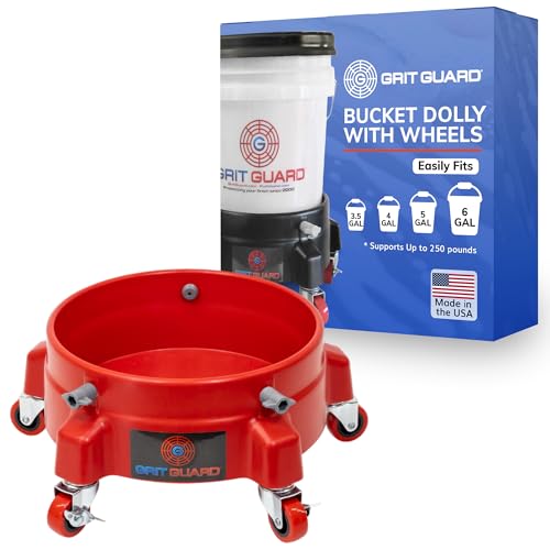 Grit Guard Bucket Dolly with Wheels (5-caster, 2 locking casters) – fits 3.5–6 gal buckets