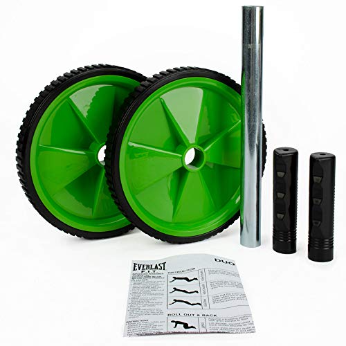 Everlast Ab Roller Wheel Shredder- Dual Wheel Stability with Training Guide