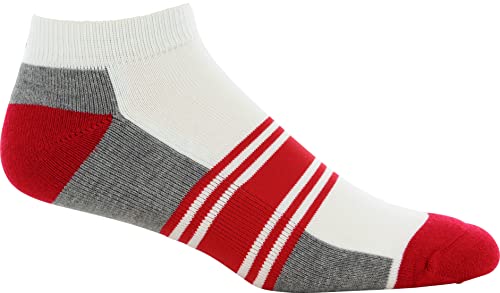 FootJoy ProDry Fashion Sport White3/Red/Grey Socks Men 7-12
