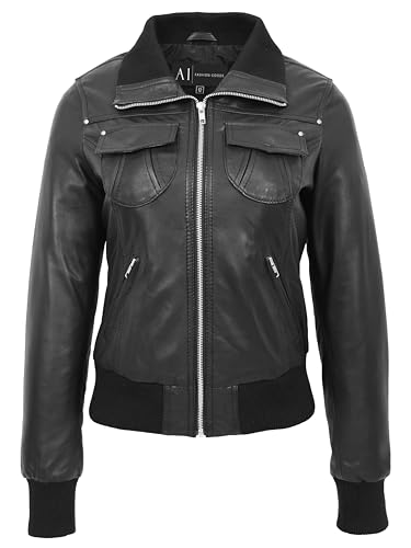Blouson aviateur cuir souple femme veste mode automne motard chic
