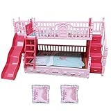 Facile à assembler : le mini lit est conçu comme un lit superposé, et il est également équipé d'une mini échelle et d'une mini échelle d'armoire, il doit être assemblé manuellement, mais c'est très simple !